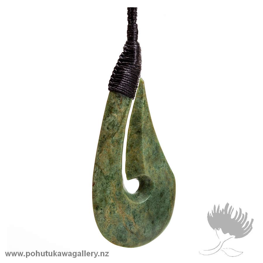 NZ Greenstone Hook Pendant