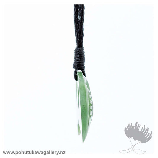 NZ Greenstone Whale Tail Pendant