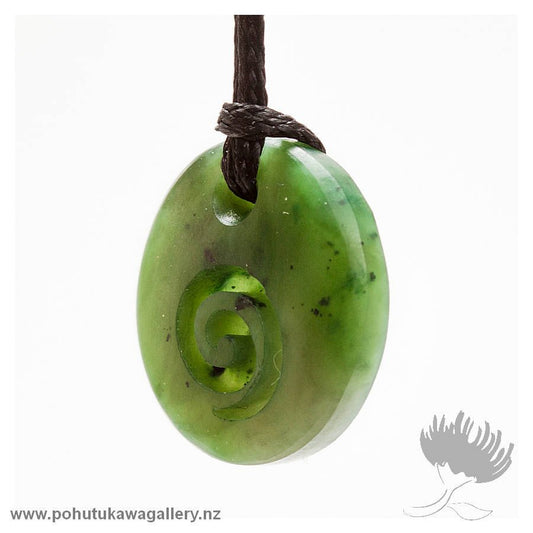 Greenstone Carved Disc – Koru