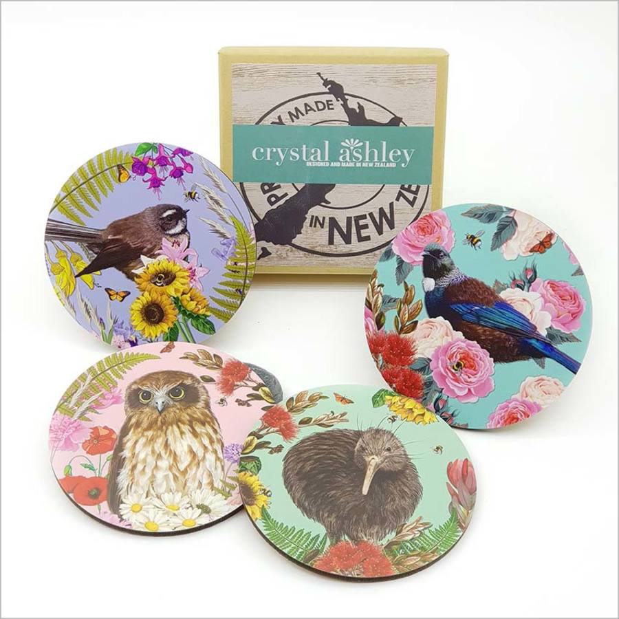 Coasters Floral NZ Birds