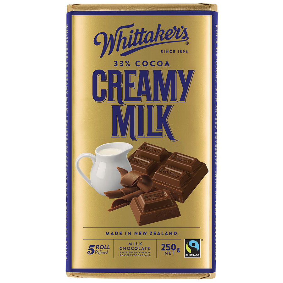 Chocolate Block 33% Cocoa Creamy Milk Whittakers 250g