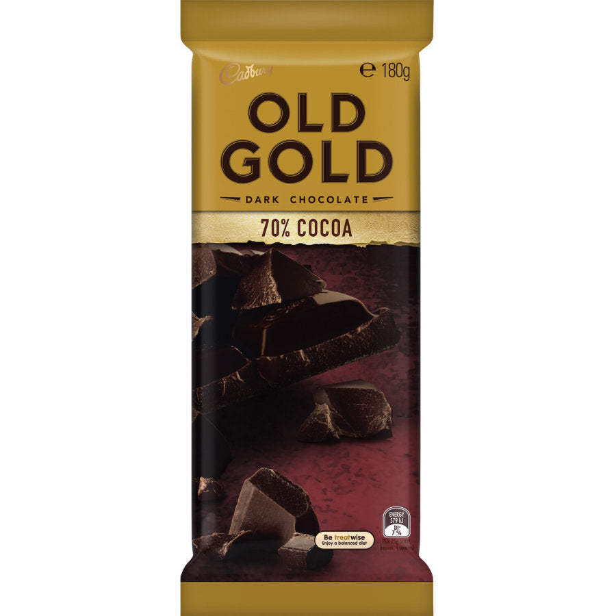 Old Gold Chocolate Block 70% Cocoa Cadbury 180g