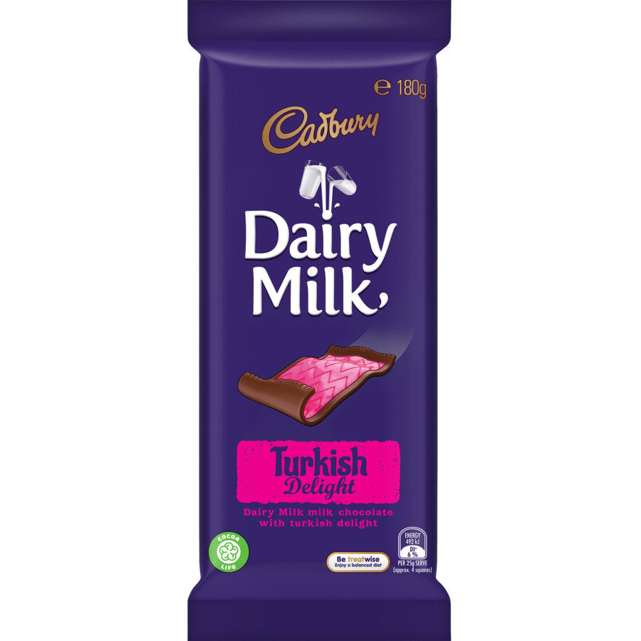 Chocolate Block Dairy Milk Turkish Delight Cadbury 180g