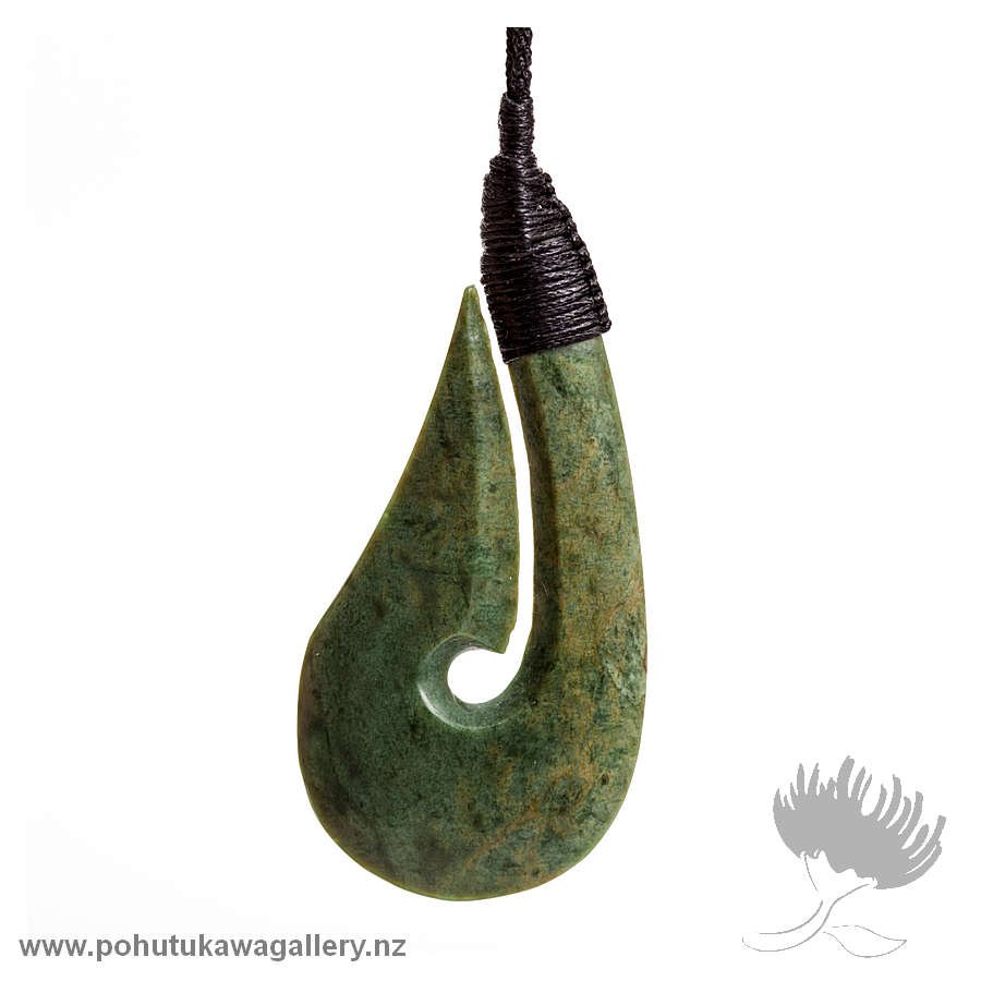 NZ Greenstone Hook Pendant