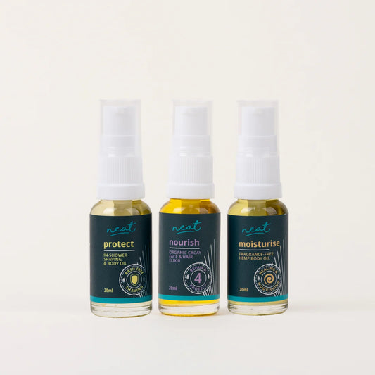 Mini Skincare Sample Oil Set of 3 - 100% Natural 20ml each