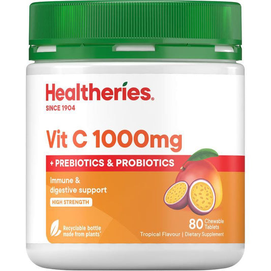 Vitamin C 1000mg Plus Prebiotics & Probiotics 80 Tablets