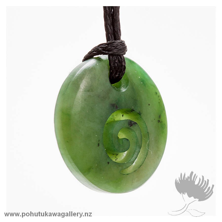 Greenstone Carved Disc – Koru