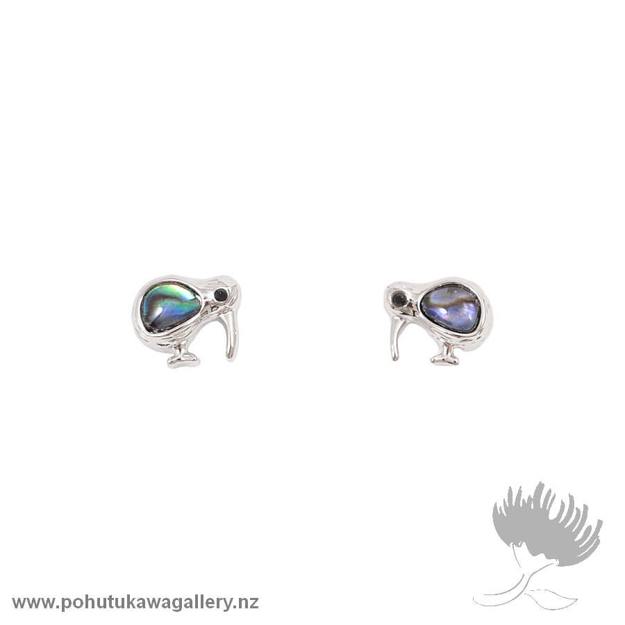 Rhodium Stud Earrings – Paua Kiwi