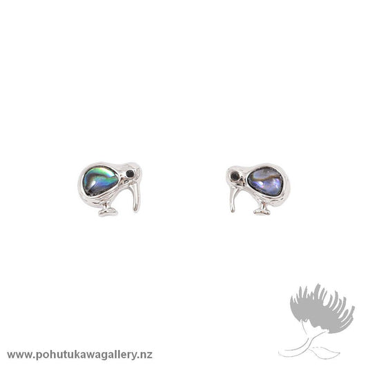 Rhodium Stud Earrings – Paua Kiwi