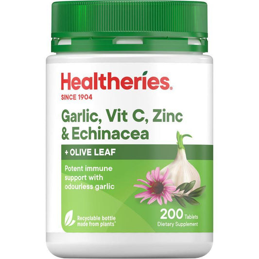 Garlic Vit C Zinc & Echinacea with Olive Leaf 200 Tablets