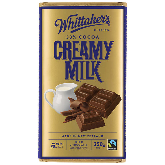 Chocolate Block 33% Cocoa Creamy Milk Whittakers 250g