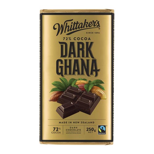 Chocolate Block 72% Cocoa Dark Ghana Whittakers 250g