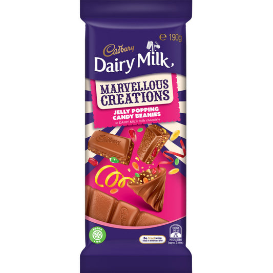 Marvellous Creations Chocolate Block Jelly Pop Candy Beanies Cadbury 190g