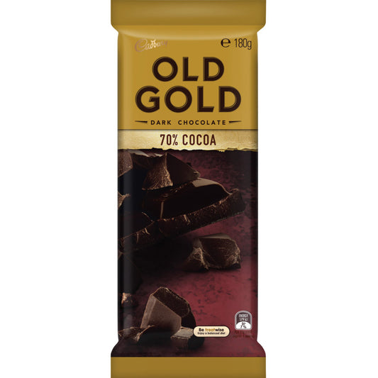 Old Gold Chocolate Block 70% Cocoa Cadbury 180g
