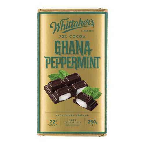 Chocolate Block 72% Cocoa Peppermint Whittakers 250g