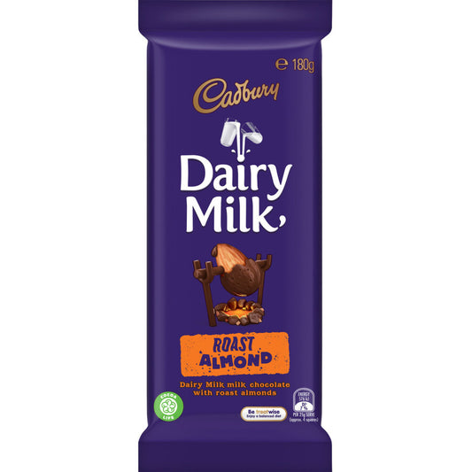 Chocolate Block Dairy Milk Roast Almond Cadbury 180g