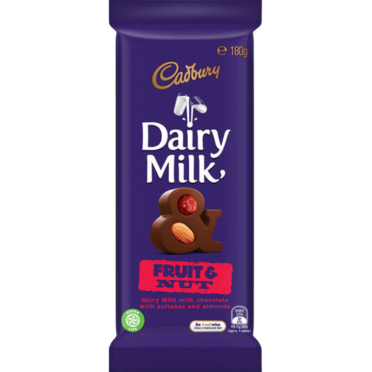 Chocolate Block Dairy Milk Fruit & Nut Cadbury 180g