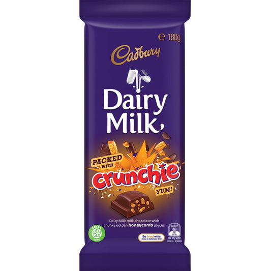 Chocolate Block Packed With Crunchie Cadbury 180g