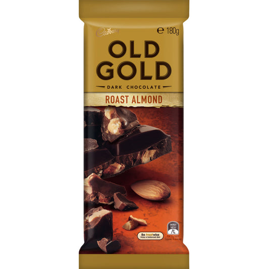 Old Gold Chocolate Block Dairy Milk Roast Almond Cadbury 180g