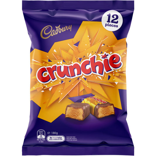 Treat Size Chocolates Crunchie Sharepack Cadbury 180g bag 12pk
