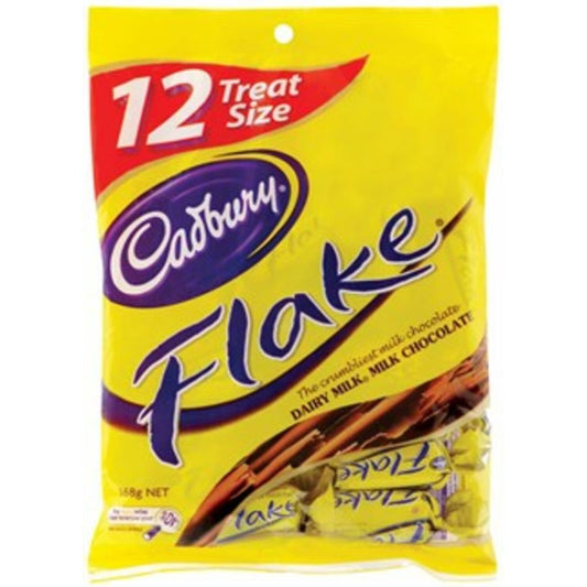Treat Size Chocolates Flake 168g bag Cadbury 12pk