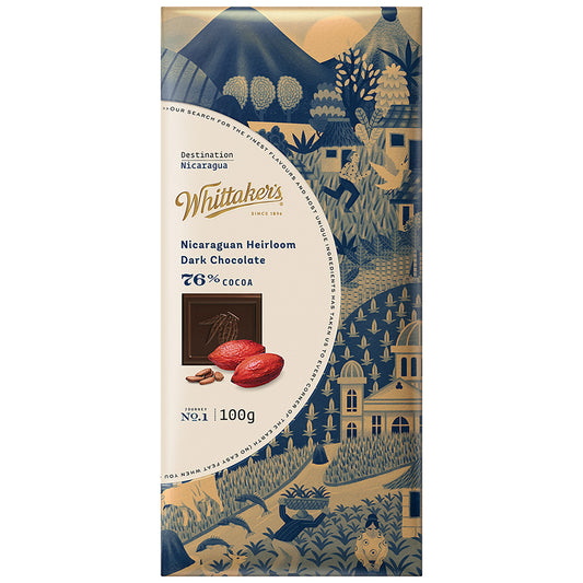 Chocolate Block Nicaraguan Dark Choc 76% Cocoa Whittakers 100g