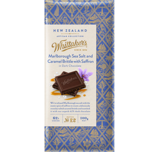 Chocolate Block Sea Salt, Caramel & Saffron Whittakers 100g