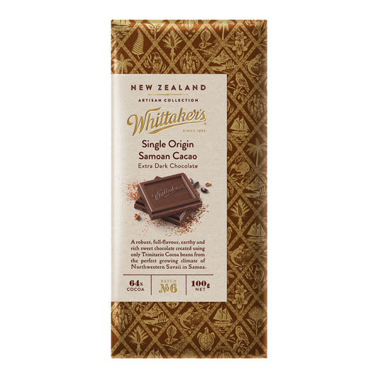 Chocolate Block Original Samoan Cacao Whittakers 100g