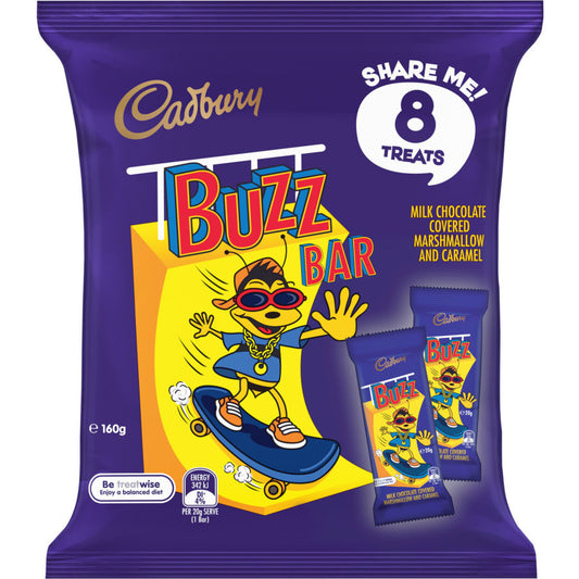 Share Pack Buzz Bar Chocolates Cadbury 160g