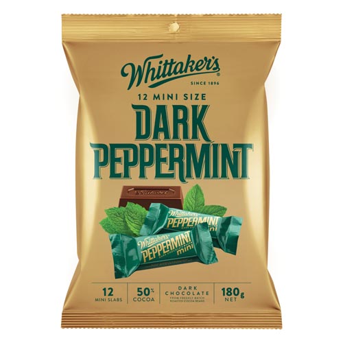 Share Pack Individually Wrapped Peppermint Whittakers 180g bag 12pk