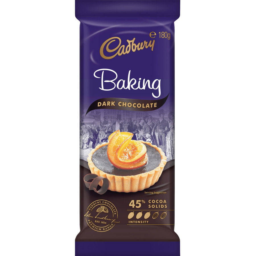 Baking Cooking Chocolate Dark Block Cadbury 180g