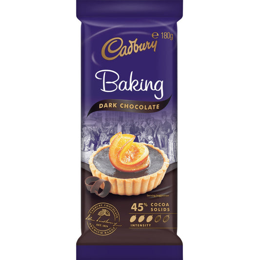 Baking Cooking Chocolate Dark Block Cadbury 180g